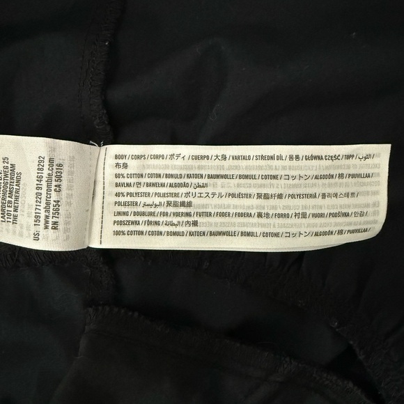 Abercrombie & Fitch Poplin Puff Sleeve Button Down Tiered Mini Dress Black XSP - Picture 7 of 7